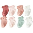 thumbnail image 1 of JIANFANG Toddler Girls Anti Slip Socks - Non Skid Frilly Ruffle Design with Grips for Baby 0-3 Years (Pack of 8), 1 of 4