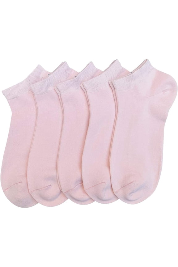 Women Viscose Bamboo Ankle Socks Low Cut Thin Sock Lightweight Pastal Color Soft Sock 5 Pairs