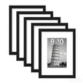 thumbnail image 1 of KEGKUO 8x10 Picture Frame Set of 5, Display Pictures 5x7 with Mat or 8x10 Without, Multi Photo Frames Collage for Wall or Tabletop Display, Black, 1 of 9
