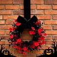 thumbnail image 1 of JIANGHUI Halloween Wreath - 8.6 Inch Small Halloween Wreaths with Bow,Decorative Hanging Wreath for Front Door,Cabinet,Window,Wall Decor,Fall Wreath for Thanksgiving Halloween Decor(C), 1 of 5