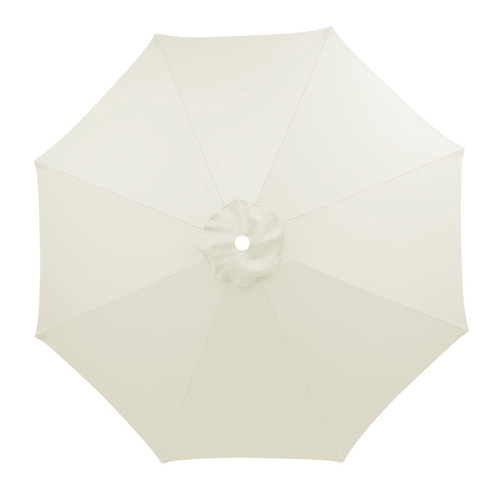 10'x6.5' Solar Patio Umbrella Replacement Canopy - 6-Rib Outdoor Parasol Top Cover, Water-Repellent & UV Protective