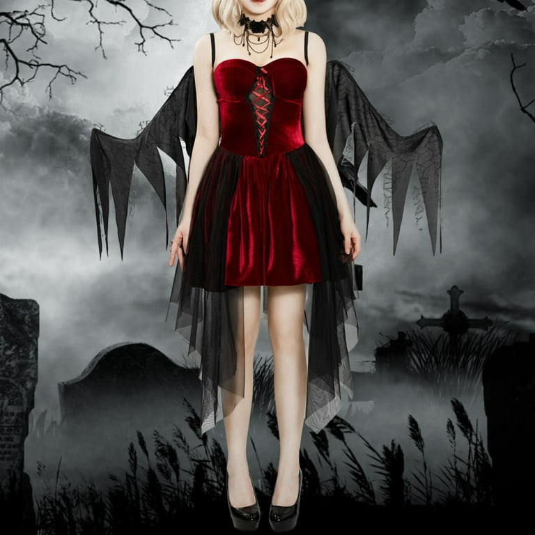 JIANJIA Adult Halloween Costumes Red Angel Stage Show Outwear Walmart