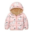 thumbnail image 1 of JIANJIA Baby Boys Coats & Jackets Winter Thick Cartoon Dinosaur Print Hooded Long Sleeve Kids Warm Tops Coat Outwear,Pink,12-18 Months, 1 of 3
