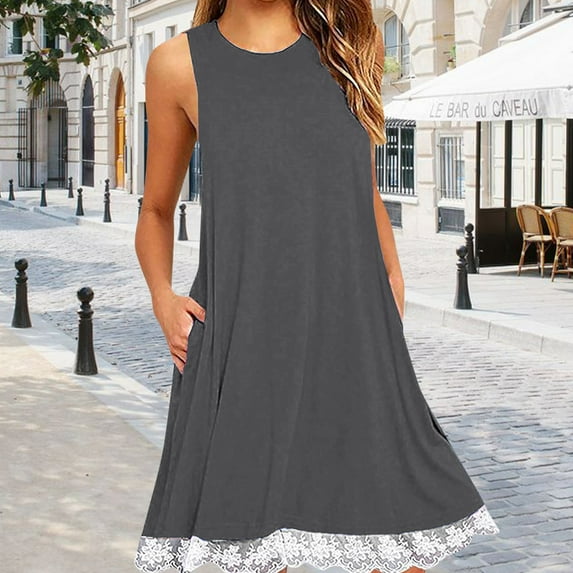 JIANJIA Casual Dresses For Women Baggy Dress Daily-Wear