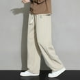thumbnail image 1 of JIANJIA Mens Cargo Pants Autumn Winter Solid Color Loose Casual Wide Leg Sweatpants Outwear, 1 of 3
