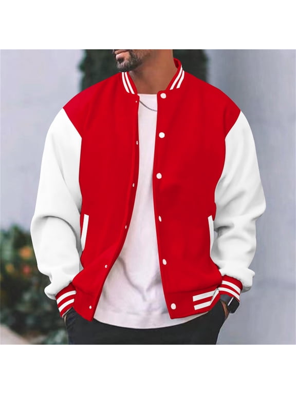 Mens Coats And Jackets Fashion Varsi Ty Causal Slim Fit Cotton Letter Baseball Bomb Er Urb An Classic College Outerwear Outwear