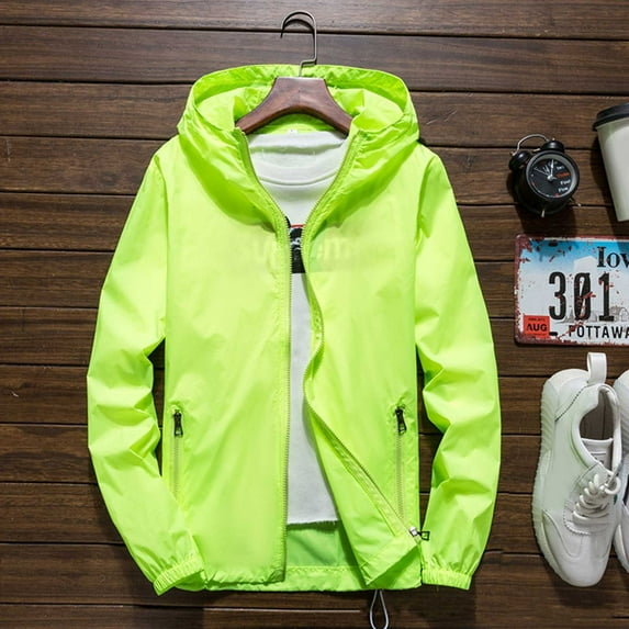 JIANJIA Mens Coats And Jackets Solid Color Hooded Long Sleeve Lightweight Breathable Cardigan Autumn Winter Outerwear Streetwear