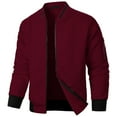 thumbnail image 1 of JIANJIA Mens Coats And Jackets Solid Color Long Sleeve Square Plaid Zipper Cardigan Outerwear Streetwear, 1 of 6
