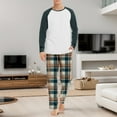 thumbnail image 1 of JIANJIA Mens Pajama Sets Autumn Winter Inner Wear Crew Neck Raglan Sleeve Tops With Plaid Print Pants Two Piece Underwear Nightwear, 1 of 4