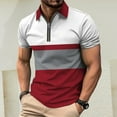 thumbnail image 1 of JIANJIA Mens Polo Shirts Autumn Winter 3D Gradient Print Large Size Casual Loose Zipper Short Sleeve Tops Activewear, 1 of 4