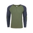 thumbnail image 1 of JIANJIA Mens Polo Shirts Autumn Winter Color Block Print Round Neck Button Long Sleeve Fashion Casual Tops Holiday Wear, 1 of 7