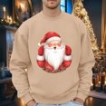 thumbnail image 1 of JIANJIA Mens T-Shirts Christmas Santa Print Round Neck Long Sleeve Pullover Hoodie Autumn Winter Tops Sportwear, 1 of 4