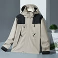 thumbnail image 1 of JIANJIA Mens Winter Coats Solid Color Hooded Long Sleeve Zipper Elastic Breathable Jackets For Men Sportwear, 1 of 7