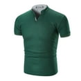 thumbnail image 1 of JIANJIA Polo Shirts For Men Summer Solid Color Stank V Neck Short Sleeve Casual Pullover Tops Outwear,Green,M, 1 of 7