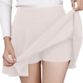 thumbnail image 1 of JIANJIA Skirts For Women Summer Solid Color Elastic High Waist Fashion Casual A Line Pleated Mini Tennis Skirt Beachwear,White,M, 1 of 5