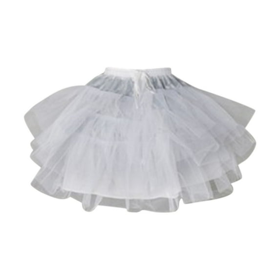 JIANJIA Skirts for Women Summer Solid Color 3 Hoop A Line Gown Slip Petticoat Mini Skirt Daily-Wear,White,One Size