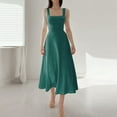 thumbnail image 1 of JIANJIA Summer Dresses For Women Solid Color Strappy Square Collar Sleeveless Slim Fit Casual Dress Activewear,Green,XL, 1 of 8