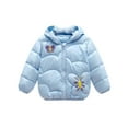 thumbnail image 1 of JIANJIA Toddler Boys Coats & Jackets Down Butterfly Print Solid Color Hooded Long Sleeve Tops Coat Holiday Wear,Blue,6-7 Years, 1 of 3