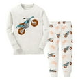 thumbnail image 1 of JIANJIA Toddler Boys Outfit Sets Autumn Winter Cartoon Motorcycle Print Crew Neck Long Sleeve Tops With Pants 2 Piece Daily-Wear, 1 of 2