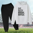 thumbnail image 1 of JIANJIA Toddler Boys Outfit Sets Autumn Winter Football Letter Print Hooded Long Sleeve Tops With Pants 2 Piece Retro Sweatsuits Sports Children Kids Clothes, 1 of 3