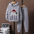 thumbnail image 1 of JIANJIA Toddler Boys Outfit Sets Christmas Letter Print Long Sleeve Hoodie Tops With Pants 2Pcs Streetwear, 1 of 3