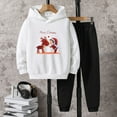 thumbnail image 1 of JIANJIA Toddler Boys Outfit Sets Christmas Reindeer Cartoon Print Long Sleeve Hoodie Tops With Pants 2Pcs Sportwear, 1 of 3