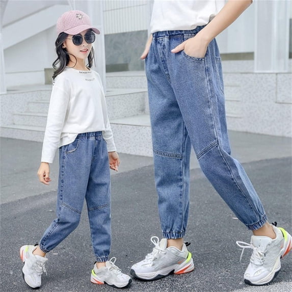 JIANJIA Toddler Girls Pants Autumn Winter Jeans Small Medium Fashion Long Soft Stretch Sportwear