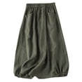 thumbnail image 1 of JIANJIA Womens Skirts Autumn Winter Solid Color Linen High Waist A Line Fashion Vintage Mid Length Skirt Daily-Wear, 1 of 2
