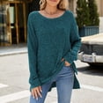 thumbnail image 1 of JIANJIA Womens Sweaters Autumn Winter Crew Neck Long Sleeved Furred Slit Pullover Tops Daily-Wear, 1 of 7