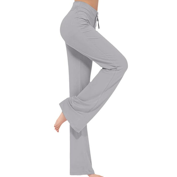 JIANJIA Womens Sweatpants Plus Size Yoga Casual Drawstring Elastic High Waist Wide Leg Workout Loose Comfy Trousers Pants Sportwear