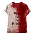thumbnail image 1 of JIANLAI Short Sleeve for Women V‑Neck Short Sleeve T‑Shirt Blood Drip Tie‑Dye Graphic Loose Fit Fall Casual Plus Size Blouse For Holiday Party Daily Outfit, 1 of 2
