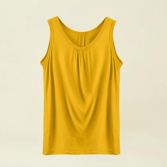 JIANLAI Sleeveless Tank Tops for Women Loose Pleated Camisole Soft Stretchy Summer Inner Shirt Casual Base Layer Inner T Shirt Home or Daily Wear
