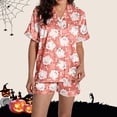 thumbnail image 1 of JIANLAI Women Halloween Pajama Set 2 Piece Short Sleeve Button‑Front Loungewear Outfit For Halloween And Daily Lounging, 1 of 8