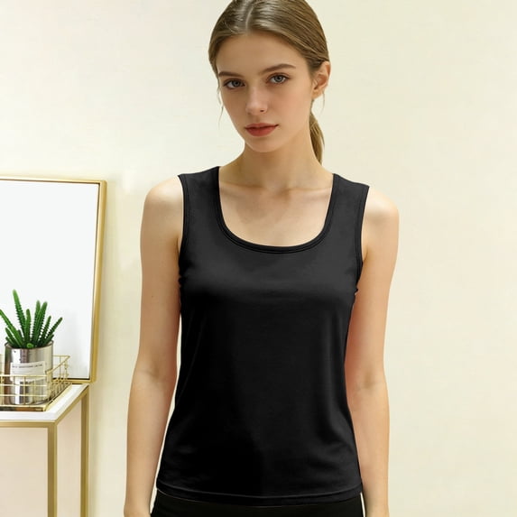 JIANLAI Women Ribbed Sleeveless Tank Top, Crew Neck Casual Basic Knit, Lightweight Summer Undershirt