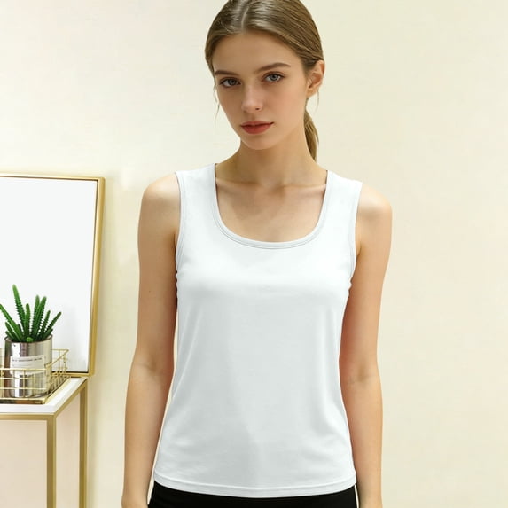 JIANLAI Women Ribbed Sleeveless Tank Top, Crew Neck Casual Basic Knit, Lightweight Summer Undershirt