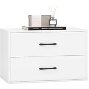 JIANYI 2-Drawer Stackable Dresser, Lateral File Cabinet with Metal Handle, Horizontal Storage Cabinet with Anti-Topping Kits, Stacking Drawer Chest for Living Room, Study, Office 1, White