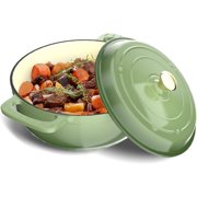 JIANYI 6QT Round Dutch Oven, Enameled Cast Iron Dutch Oven Pot with Lid & Dual Handles, Oven Safe Up to 500  F, for Sourdough, Bread Baking, Stews and Roasting, Green