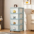JIAOBAI 4 Tier Stackable Plastic Storage Bins with Lid, Wheels and