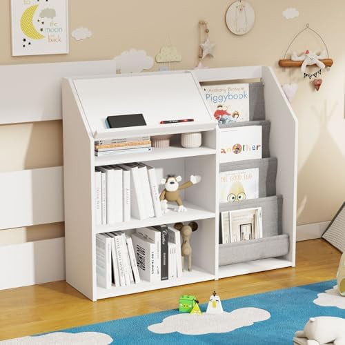 JIAOBAI Kids Bookshelf Child Bookcase Toy Storage Organizer Toddler