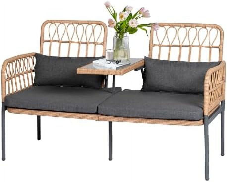 JIAOBAI Outdoor Loveseat 2 Pieces Patio Furniture Set Porch Furniture