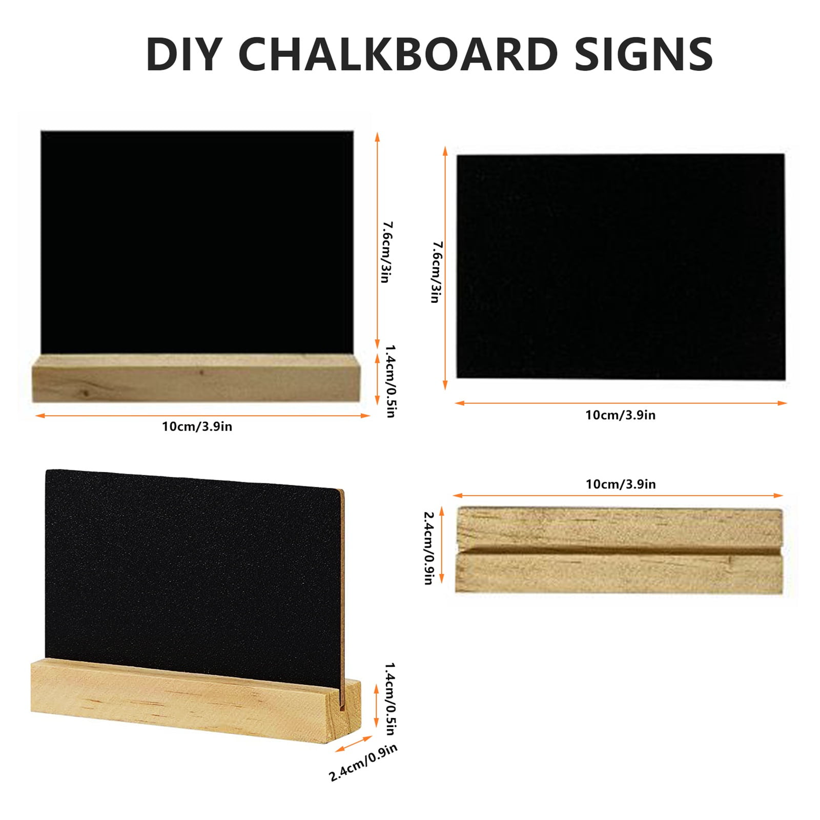 JIAOCHU 10 Pack Mini Chalkboard Signs for Food Water Based Pen & Support Easels with Wooden
