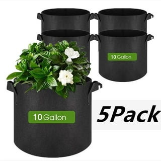 5-Pack 10 Gallon Grow Bags Heavy Duty 300G Plant Fabric Pots with  Handles(D16.14 x H11.81)