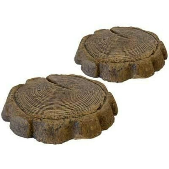 JIARUI Athens Small Log Stepping Stones, Espresso, Pack of 2