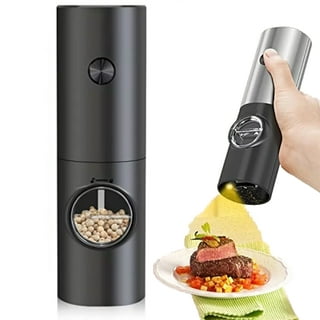 SIMPLETASTE Electric Salt and Pepper Grinder Set, Battery Powered with LED  light, Adjustable Coarseness, Automatic Grinding for Kitchen, ABS Material