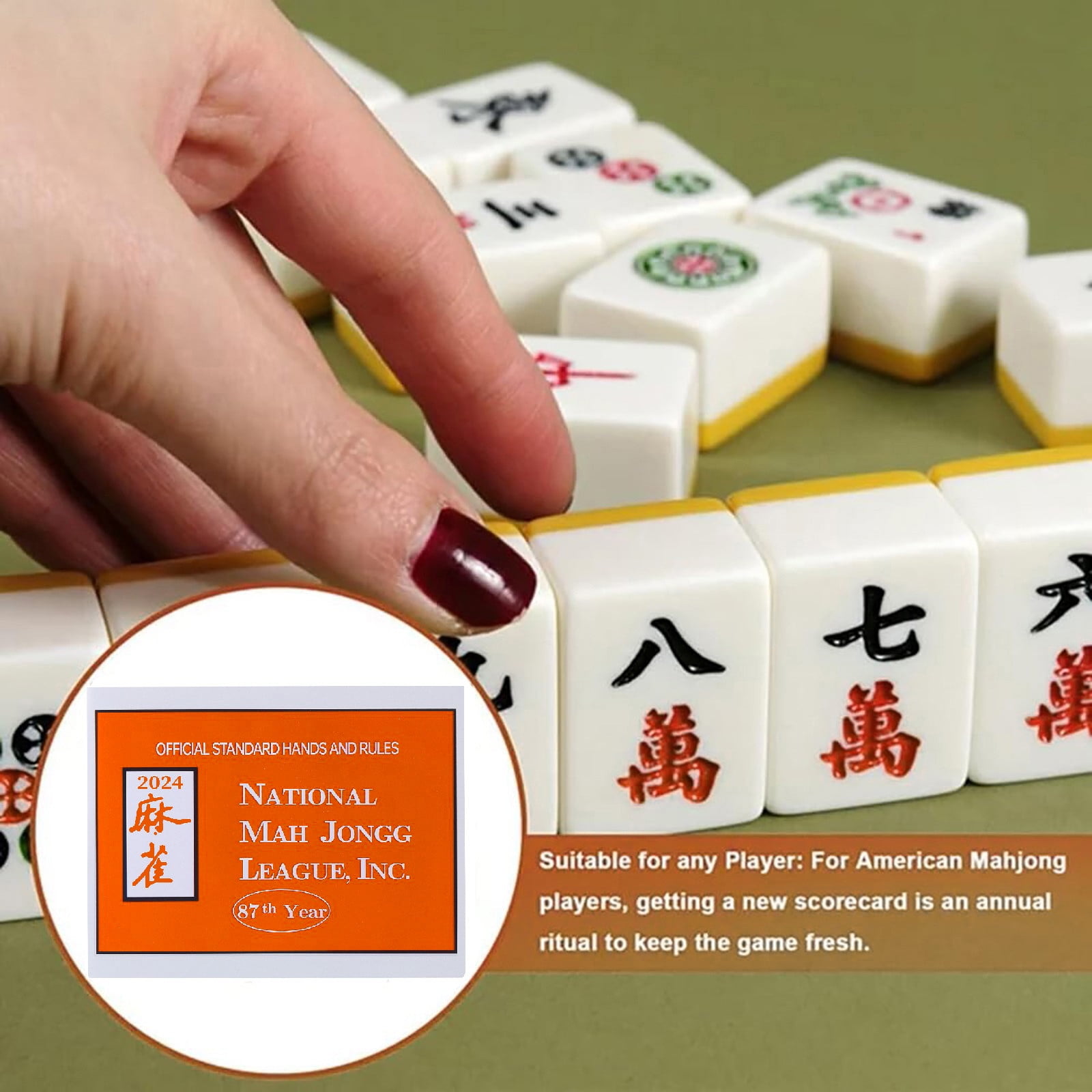 JIASEN Mah Jongg League 2025 Large Size Card, Mah Jongg Card, National