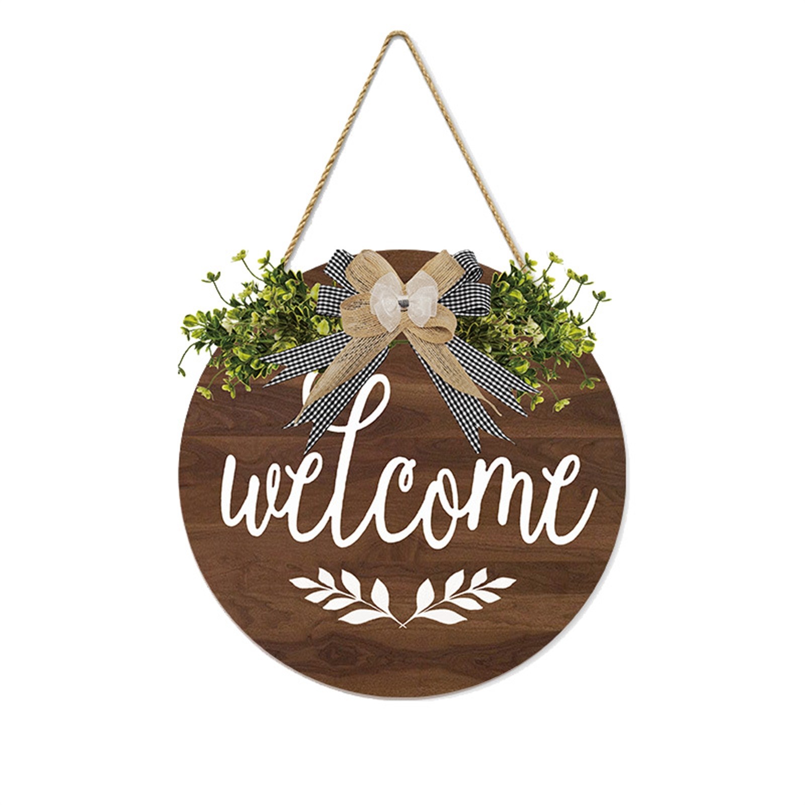 JIASEN Spring Wreath Decorative Door Sign Wooden Door Sign