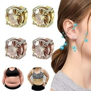 JIASEN Zircon False Earrings without Earholes Negative Ion Lymphatic Earrings