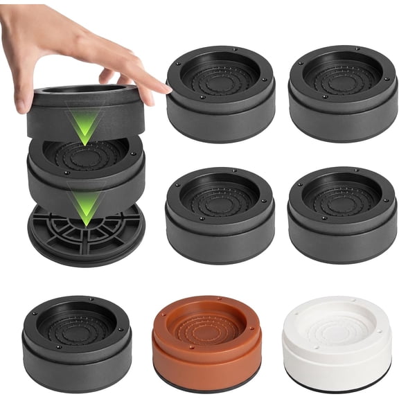 JIAShop 1 Inch Heavy Duty Furniture Risers, Round Bed Risers, Black 4 Pack Stackable furniture risers; one 4-pack raises four furniture legs by 1 inch; fits feet up to 2.7 inches