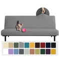 thumbnail image 1 of JIATER Armless Futon Cover Stretch Futon Slipcovers Machine Washable Furniture Protector with Elastic Bottom,Light Gray, 1 of 7