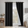 thumbnail image 1 of JIATER Blackout Curtains,52 x 84 inch Blackout Curtains Set of 2 Panels,Thermal Insulated Curtains for Bedroom Living Room,Grommet Window Drapes Curatins,Black, 1 of 8